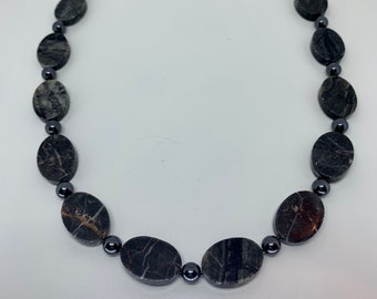 Gray Marble Handmade Necklace