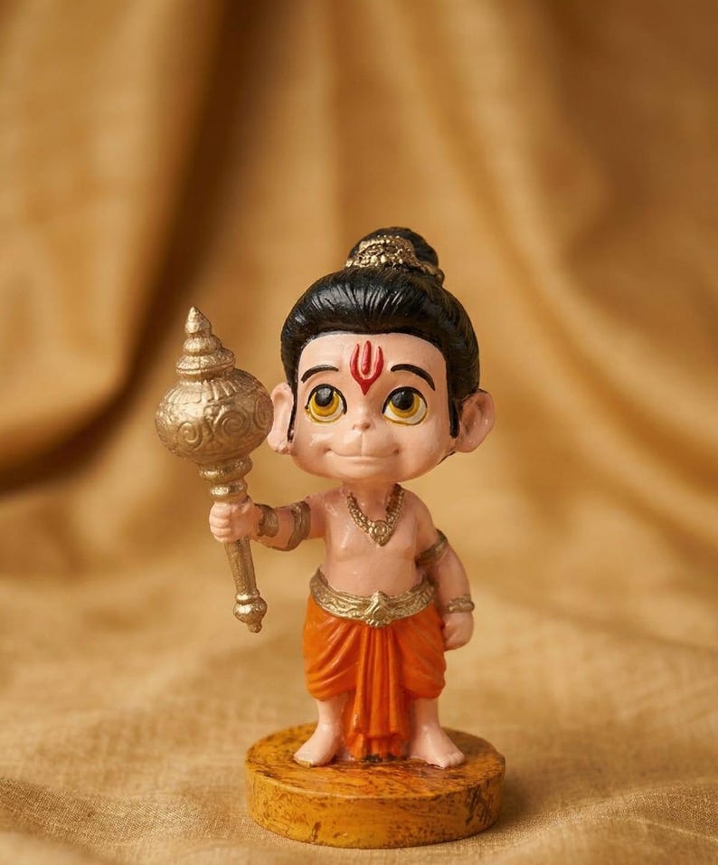 Handmade Bal Hanuman Resin Statue | Spiritual Meditation Home Decor ...