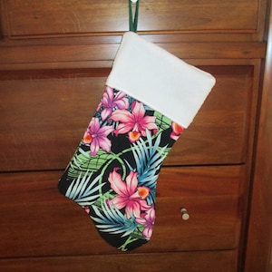 Hawaiian Print Christmas Stocking