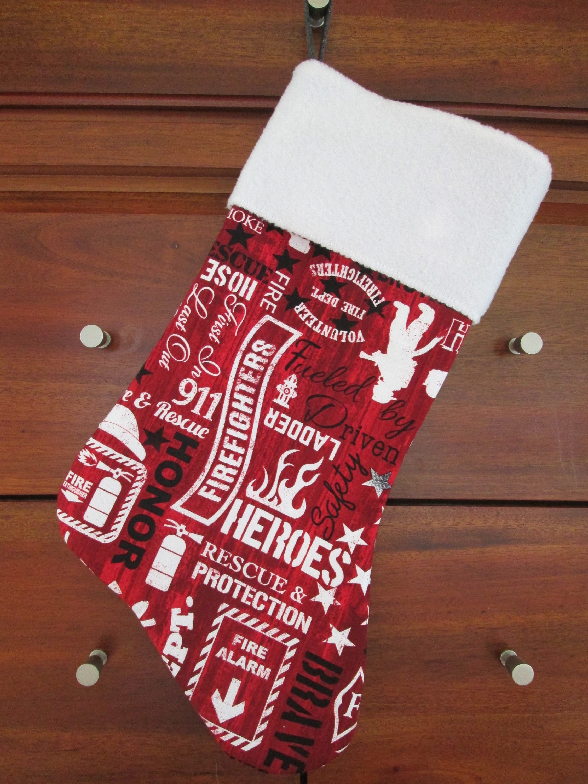 Firefighter Christmas Stocking | Etsy