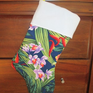 Hawaiian Print Christmas Stocking