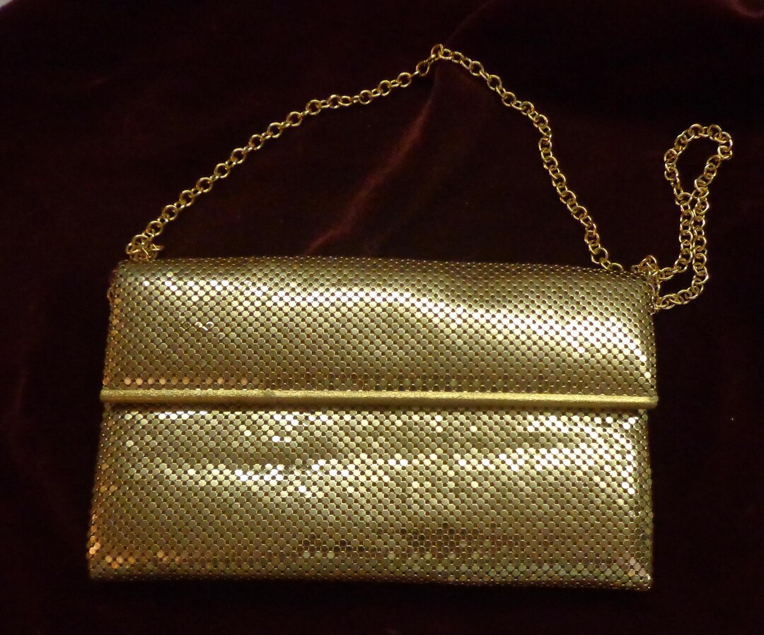 Whiting Davis Gold Mesh Metal Chain Clutch Envelop Evening Bag - Etsy