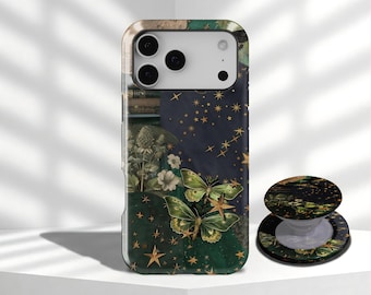Butterfly Aesthetic Phone Case Fairy Naturecore, Celestial Moth Botanical ,iPhone 17 16 15 14 13 12 11 Pro Max, Samsung Galaxy S26 S25 Ultra