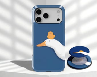 Whimsical Funny Goose Cute Duck Playful Animal Phone Case For iPhone 17 16 15 14 13 12 11 Pro Max, Samsung Galaxy S26 S25 S24 S23 Ultra