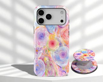 Dazzling Colorful Sky Art Phone Case,Dreamy abstract and mist, For iPhone 17 16 15 14 13 12 11 Pro Max, Samsung Galaxy S26 S25 S24 S23 Ultra