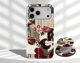 Nostalgic Mixed Collage Phone Case Vintage Academia Art Cover For iPhone 17 16 15 14 13 12 11 Pro Max, Samsung Galaxy S26 S25 S24 S23 Ultra
