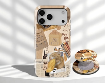 Cute Cat Phone Case For Vintage Collage Whimsical Retro Animal Pet iPhone 17 16 15 14 13 12 11 Pro Max, Samsung Galaxy S26 S25 S24 S23 Ultra