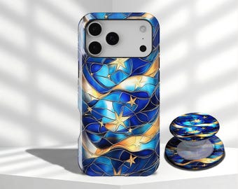 Blue Star Simple Preppy Y2K Retro Whimsical Aesthetic Phone Case For iPhone 17 16 15 14 13 12 11 Pro Max, Samsung Galaxy S26 S25 S24 Ultra