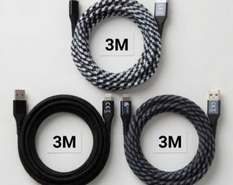 3-Pack 3M iPhone Charging Cable, MFi Certified, Fast Charging USB Cable for iPhone 14/13/12/11/Pro Max/Pro/XS/XR/X/8/7/6/6s/5/SE, iPad