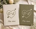 Personalized Linen Wedding Vow Books Set Custom Logo Keepsake Fabric Hard cover Handmade Notebook Custom Journal Bridal Shower Wedding Gifts product logo