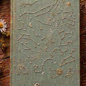 Custom Zodiac Constellation Journal |Personalised Name Star Map Diary |Hand Embroidered Celestial Notebook | Astrology Gift Sketchbook A5/A6