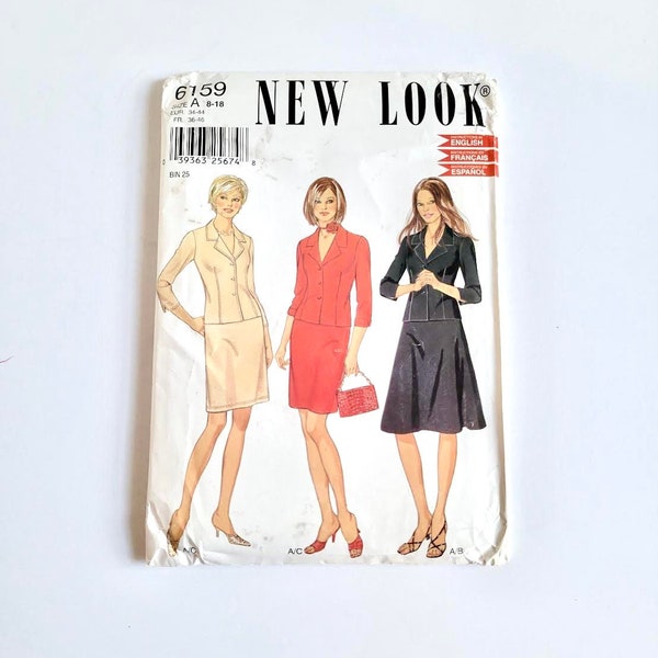 New Look Sewing Pattern 6159, Multi Sizes 8 to 18, Simplicity Patterns, Jacket and Skirt Patterns