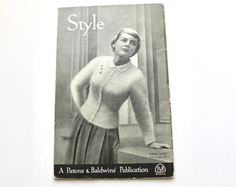 Knitting Patterns from the 1950's,, Paton's & Baldwin's Knitting Booklet, 10 Patterns, Women's Sweaters