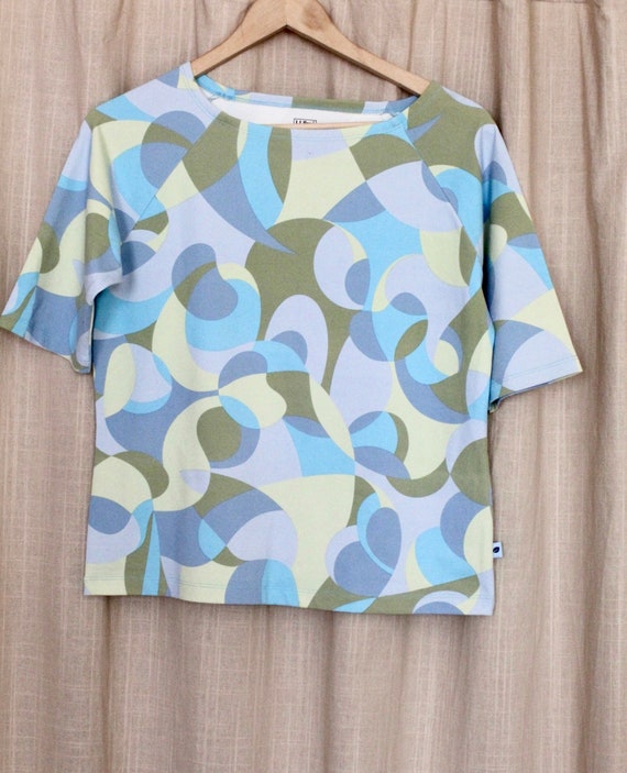 Vintage patterned women's top, t-shirt, Vintage 1… - image 1