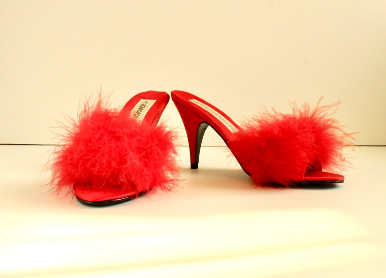 marabou feather mules