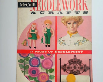 Vintage McCalls Needlework & Crafts Magazine, Spring/Summer 1970, Knitting, Needlepoint, Sewing patterns and projects.