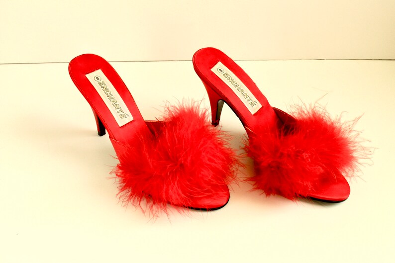 marabou feather mules