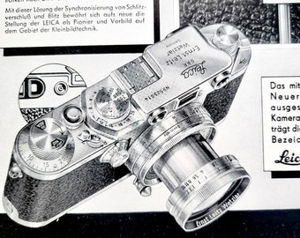 Leica Camera Advertisement, Vintage 1950's from German Photography Magazine