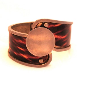 Vintage Bracelet, Clamp Style, Faux Tortoise-Shell and Metal, Unique 1960&#39;s
