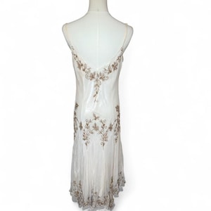 y2k vintage adrianna papell ivory slip dress image 5