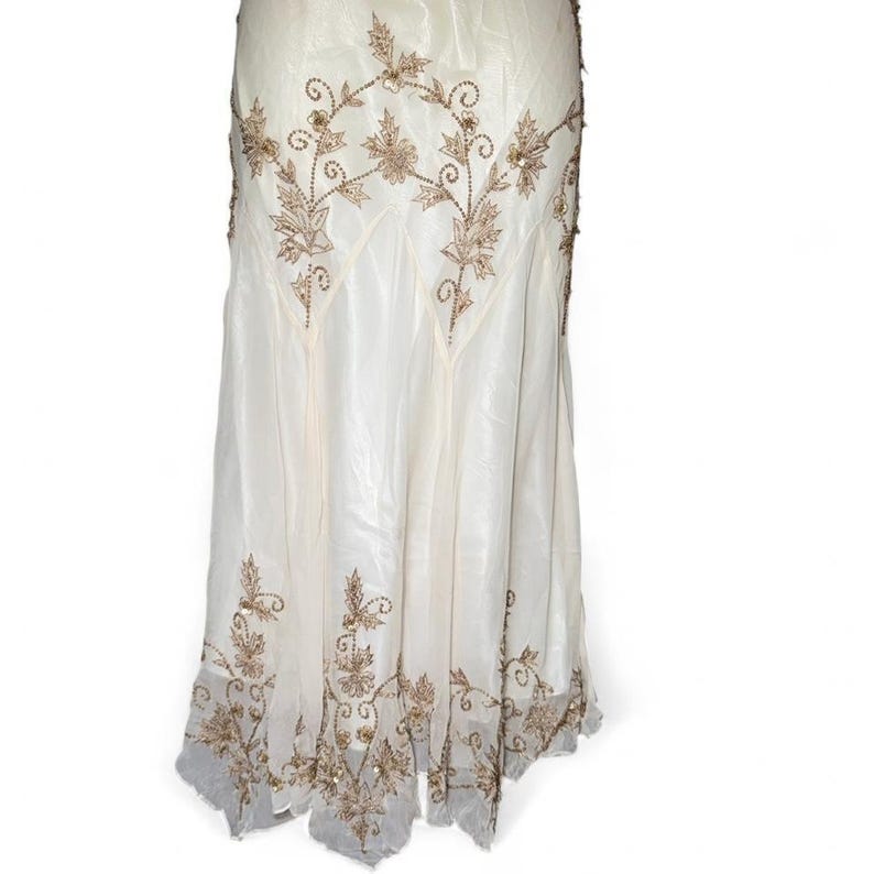 y2k vintage adrianna papell ivory slip dress image 2
