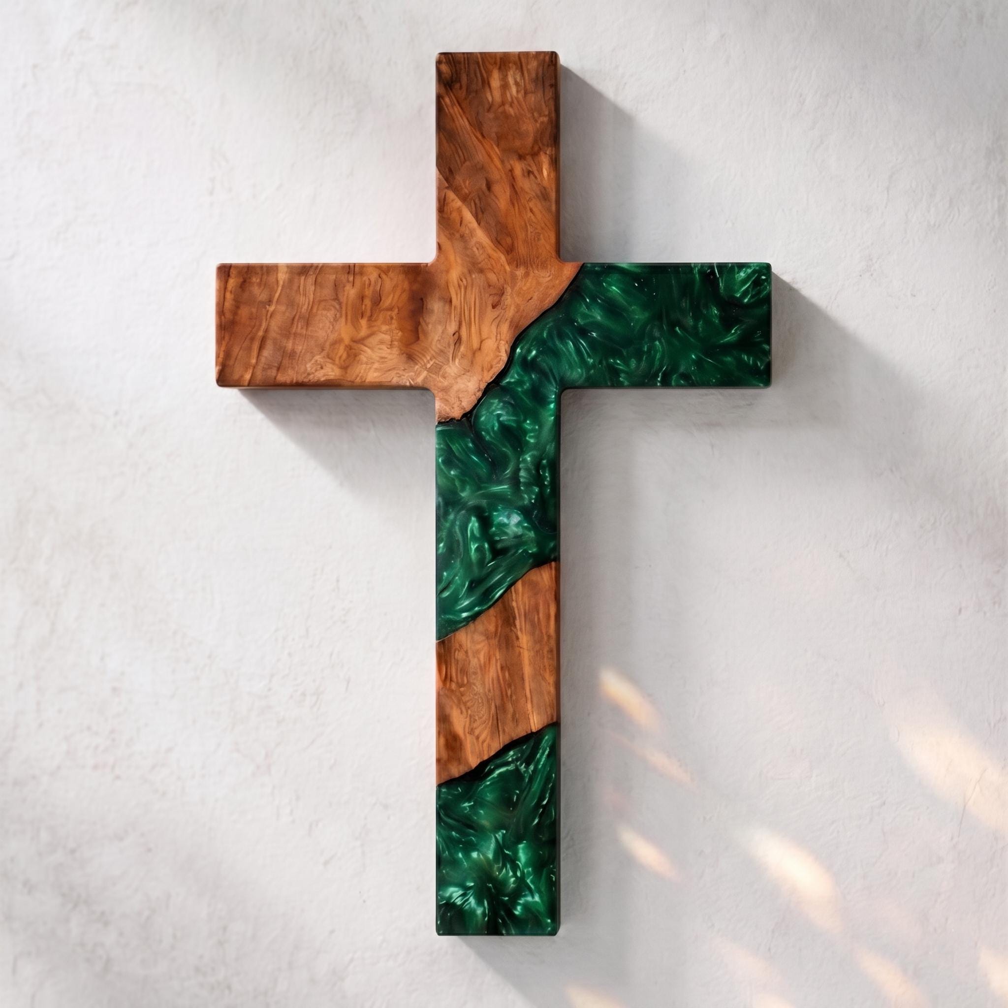 Personalized Walnut Cross, Custom Engraved Epoxy Christian Wall Decor ...