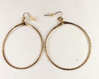 Simple Brass Hoops Earrings