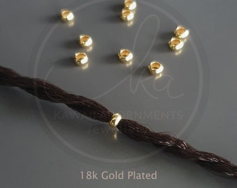 18k Gold plated Sterling Silver Loc rings, pack of 10, loc beads, hair beads, loc jewelry will fit Sisterlocks ™ or Microlocs size locs