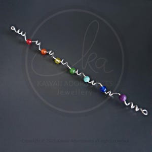 Sterling Silver – Rainbow Gemstone Hair Wrap – Mini Loc Jewellery - For Sisterlocks® & Microlocs image 2
