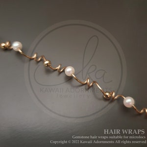 Wedding edition hair wrap, 1pc , crystal bead loc jewelry, 14k gold filled will fit Sisterlocks or microlocs