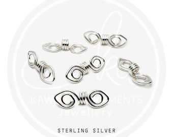 Mini bow design loc jewelry in 925 Sterling Silver, hair Jewelry will fit Sisterlocks or Microlocs size locs, pack of 6