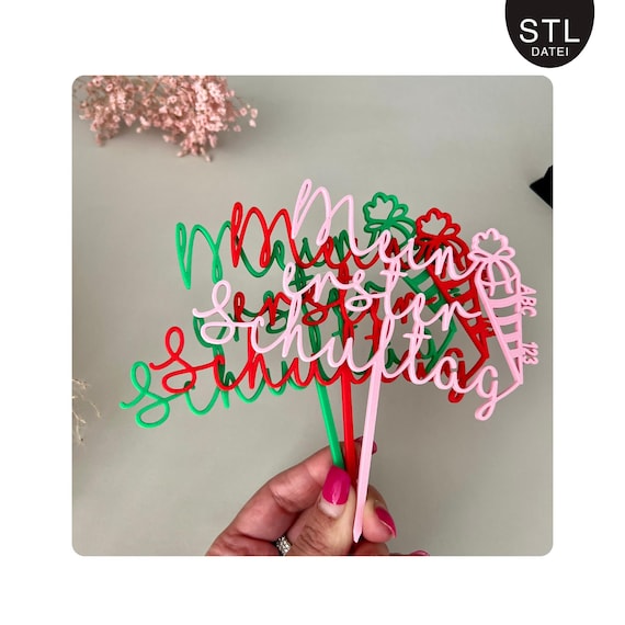 STL&SVG Datei Einschulung Cake Topper 3D Druck Datei, Erster Schultag Topper STL, Schulanfang Deko,3D Print,Einschulung Schulkind 2026,Laser