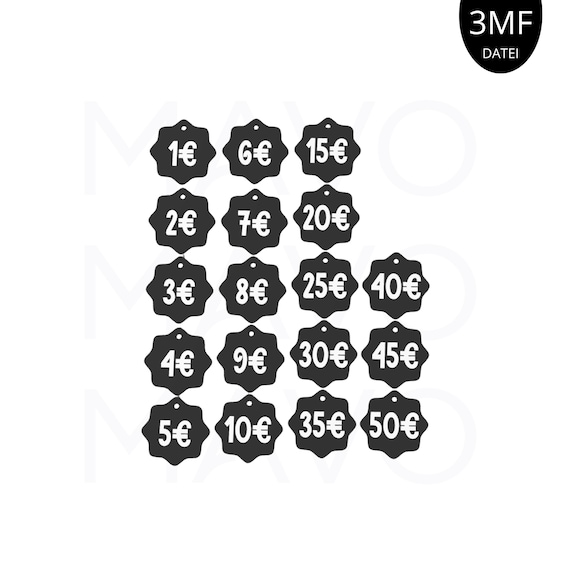 3D Druck 3MF Preisschilder | Preis Tags | Preisanhänger für Märkte, Handmade Shops & Verkaufsstände | Digital Download | Kommerz. Nutzung