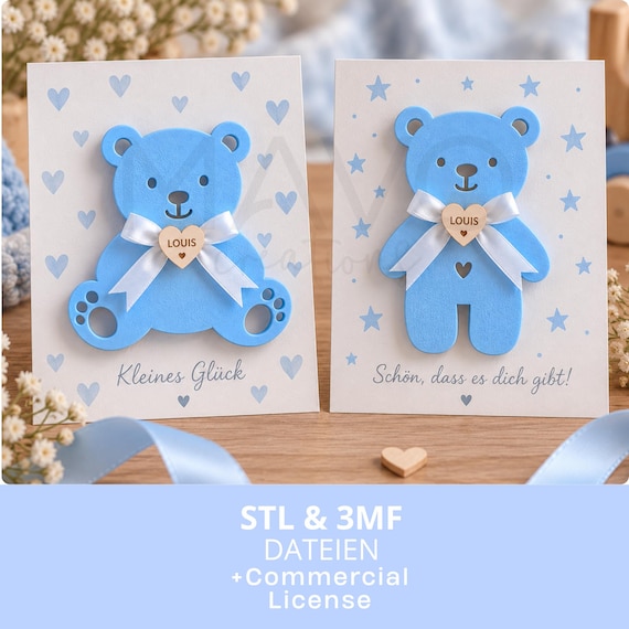STL + 3MF | Bär | Gastgeschenk | kleines Geschenk | Kinder/Baby Geburtstagsgeschenke |  Erinnerungsstücke | 3D Print File