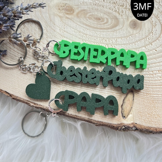 3MF Schlüsselanhänger Datei | Bester Papa und Papa Anhänger | 3D Druck Keychain Download | Digital Download | Kommerz. Nutzung