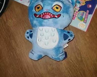 Blue Monster Tiger Plush Toy – Soft Dragon-Style Plush Pillow, Cute Fantasy Stuffed Animal