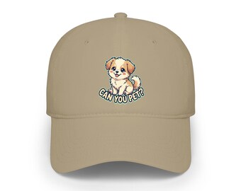 Puppy Illustration Baseball Cap | "Can You Pet?" Cotton Twill Hat