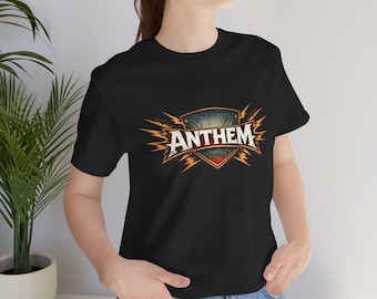 Anthem Shield Logo T-Shirt | Retro Lightning Emblem
