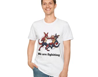 We Are Fighting kangaroo boxing T-Shirt | Animal fight illustration