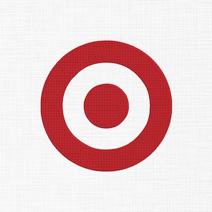 Op de afbeelding: Een rood target-logo met een wit centrum op een witte achtergrond. Het logo bestaat uit drie concentrische cirkels, met de buitenste en binnenste cirkels in rood en de middelste cirkel in wit.