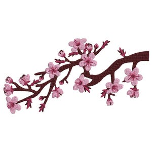 Cherry Blossom Branch Embroidery Designs, Sakura Floral, Elegant Floral Machine Embroidery File, Cherry Blossom, 5 Sizes Instant Download