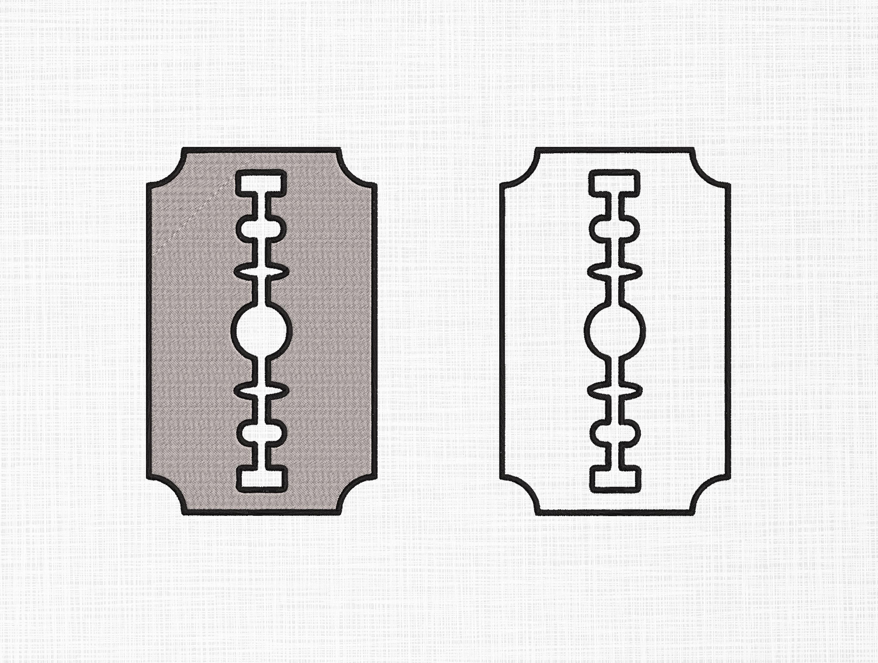 Needlework Razor Razor Blade Embroidery Design, Razor Blade Outline Embroidery Design ...