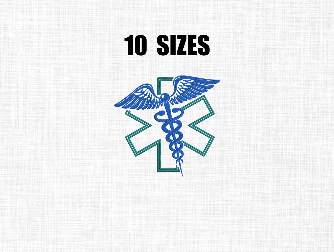 Star of Life Embroidery Design, Paramedic Rescue Symbol Embroidery ...