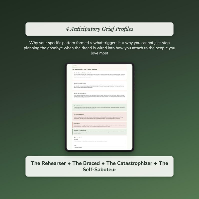 Relationship Self-Sabotage Quiz — results page and personal profile preview