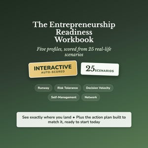 Startup Readiness Quiz, Start a Business Workbook, Entrepreneur Mindset Assessment, Small Business Owner Readiness, Side Hustle to Full Time