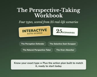 Empathy Workbook, Perspective Taking Self Assessment Quiz, Social Skills and Emotional Intelligence, Reading Body Language, Self Help