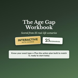 Age Gap Relationship Workbook, Couples Quiz for a Big Age Difference, Older and Younger Partner, Future Planning, Relationship Self Help