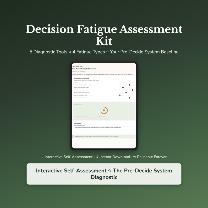 Decision Fatigue Assessment — cover image, Digital Self-Discovery Tool