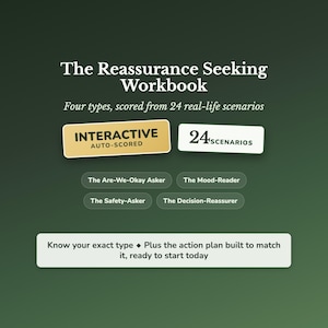 Anxious Attachment Workbook, Reassurance Seeking Self Assessment Quiz, Relationship Anxiety, Attachment Styles, People Pleasing Recovery