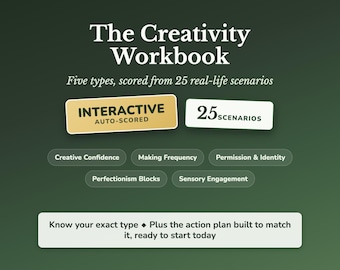 Creativity Workbook, Feeling Stuck & Creative Block Quiz, Creative Confidence Self Assessment, Artist Reflection Tool, Personal Growth